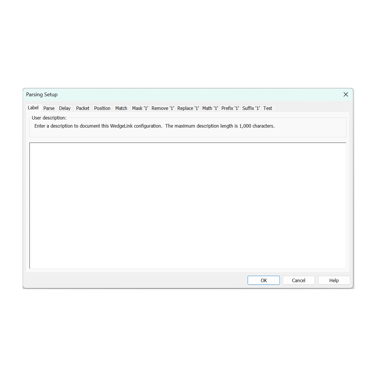 WedgeLink Standard Parsing Label