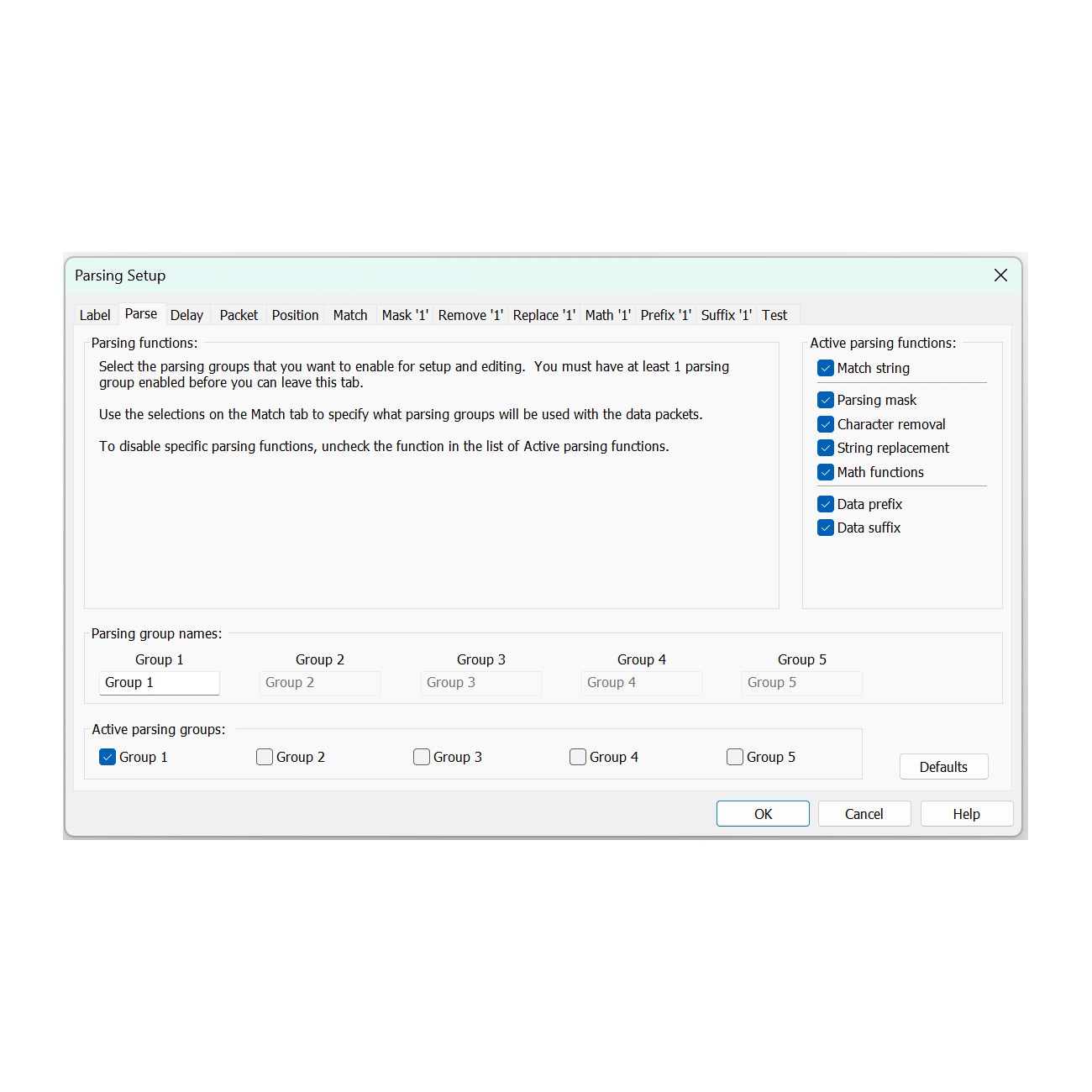 WedgeLink Standard Parsing Parse