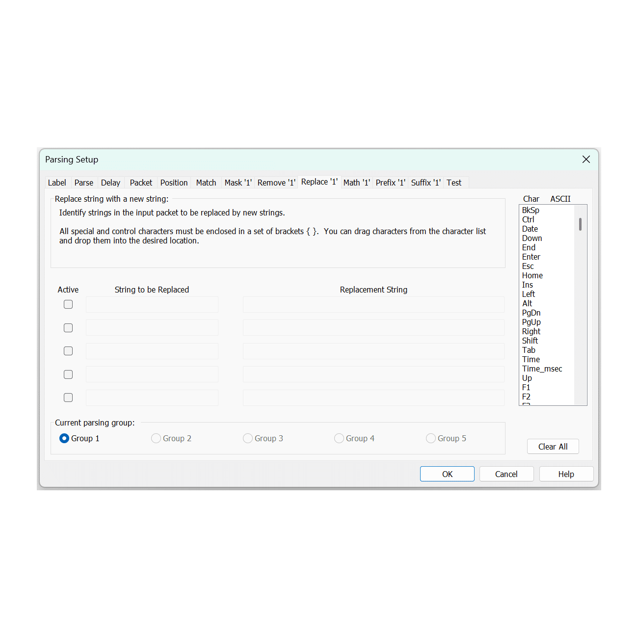 WedgeLink Standard Parsing Replace