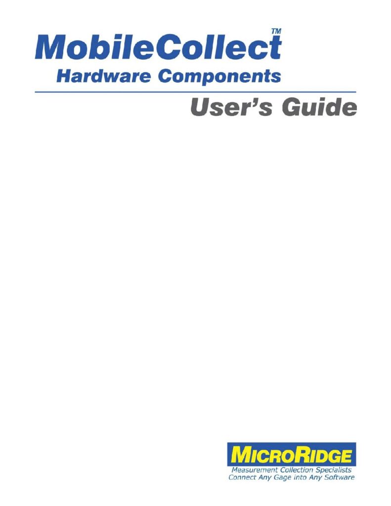 MobileCollect Hardware Components Users Guide