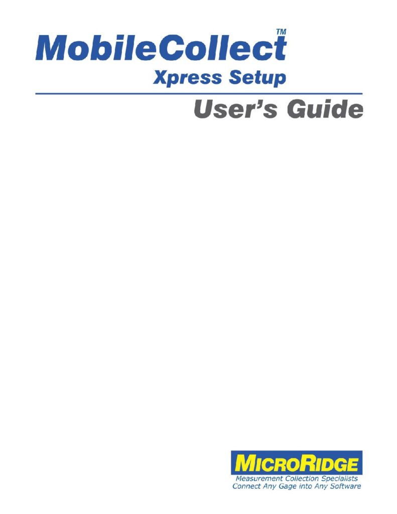 MobileCollect Xpress Setup Users Guide