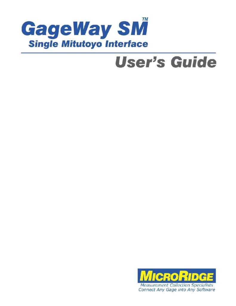 GageWay SM Users Guide
