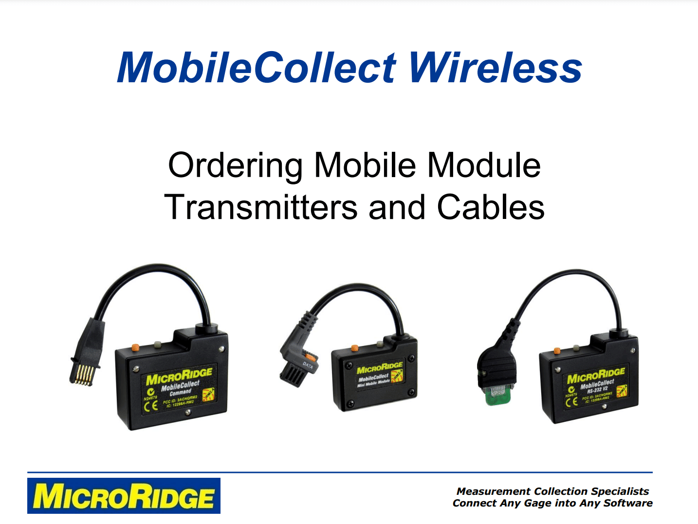 Ordering Mobile Module Transmitters and Cables