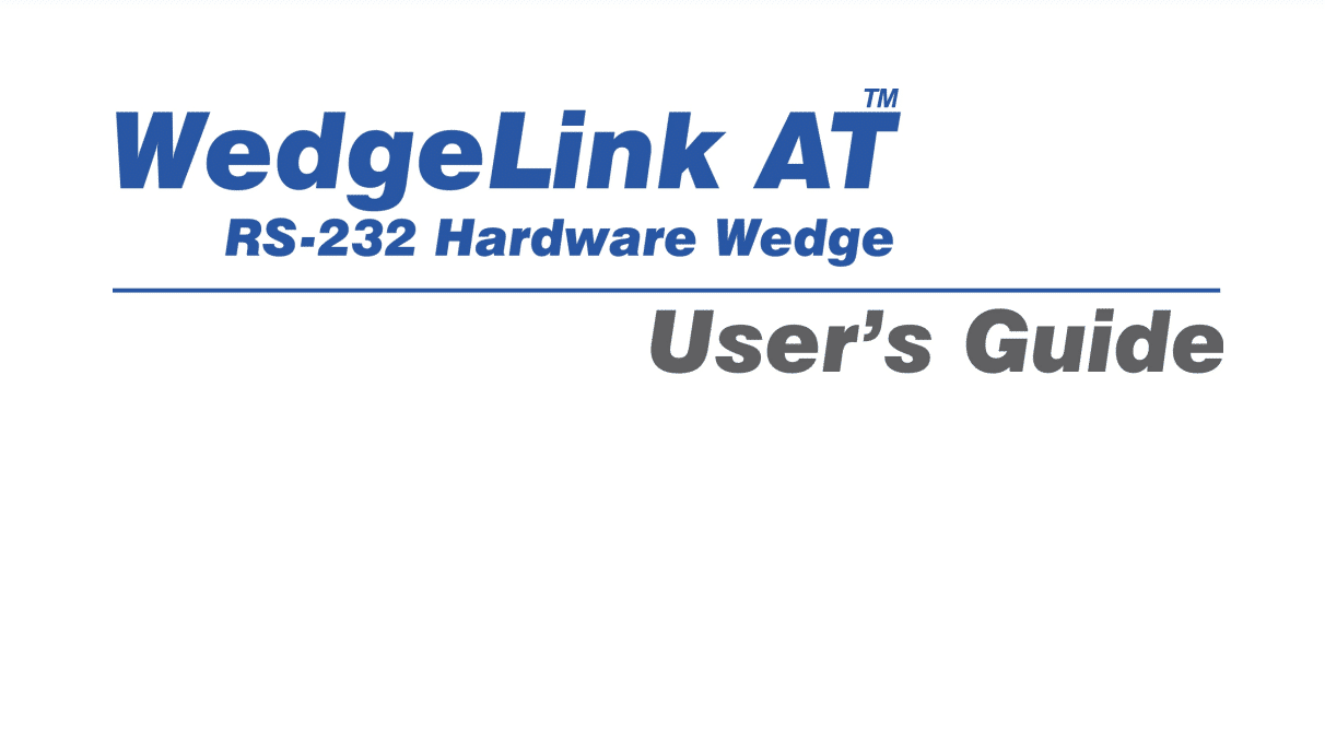 WedgeLink AT User’s Guide