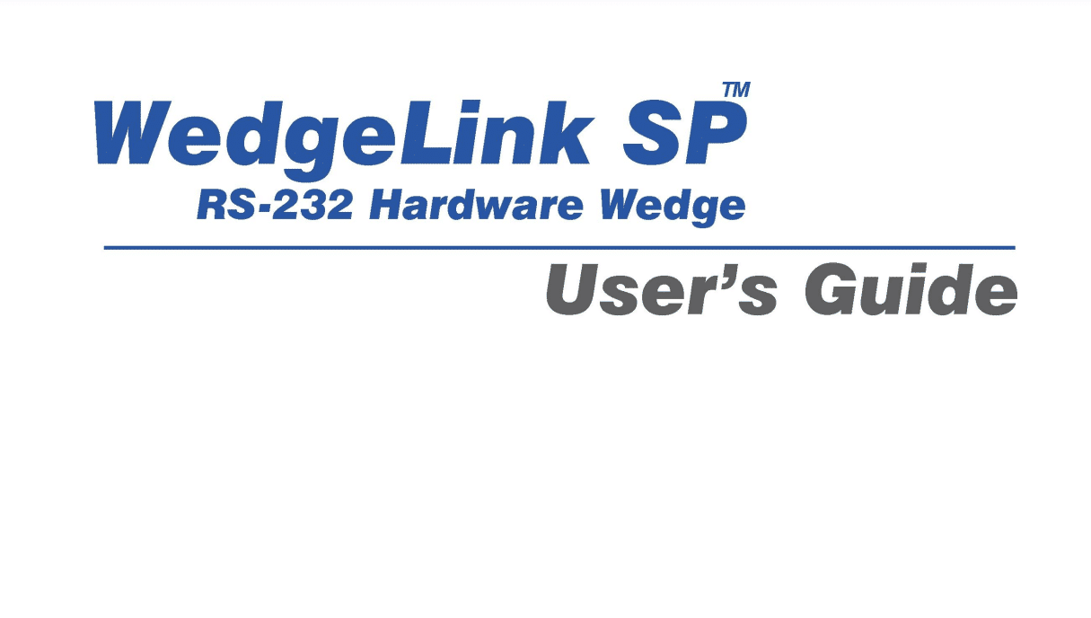 WedgeLink SP User’s Guide